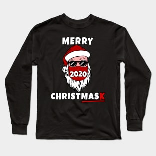 Merry Christmask 2020 Masked Santa For Christmas Pajamas Family Xmas Long Sleeve T-Shirt